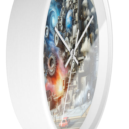 "Transformaciones simbólicas: realismo conceptual en objetos cotidianos" - El reloj de pared alienígena Realismo conceptual