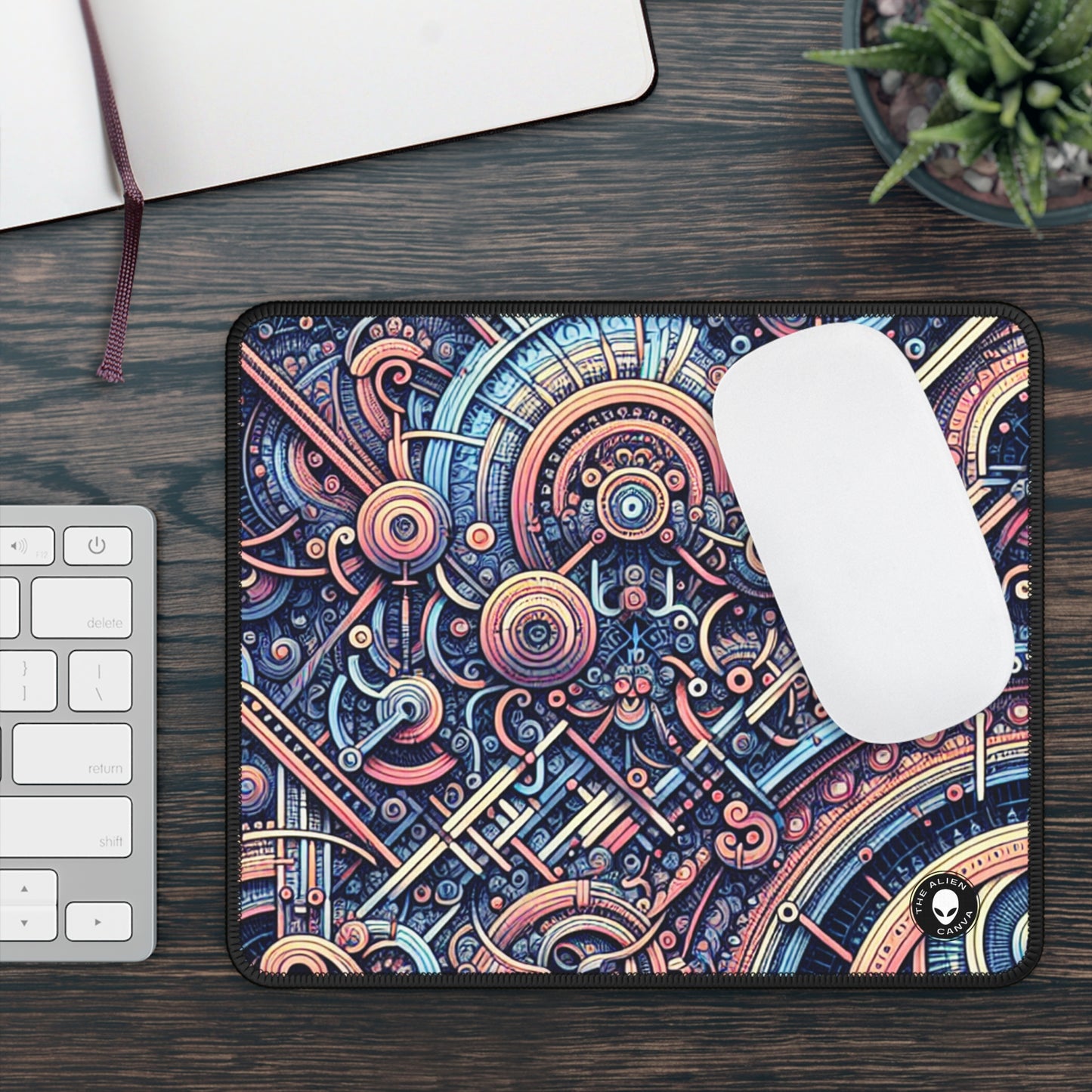 "Chaos & Order: A Dynamic Dance of Colors and Patterns" - The Alien Gaming Mouse Pad Algorithmic Art
