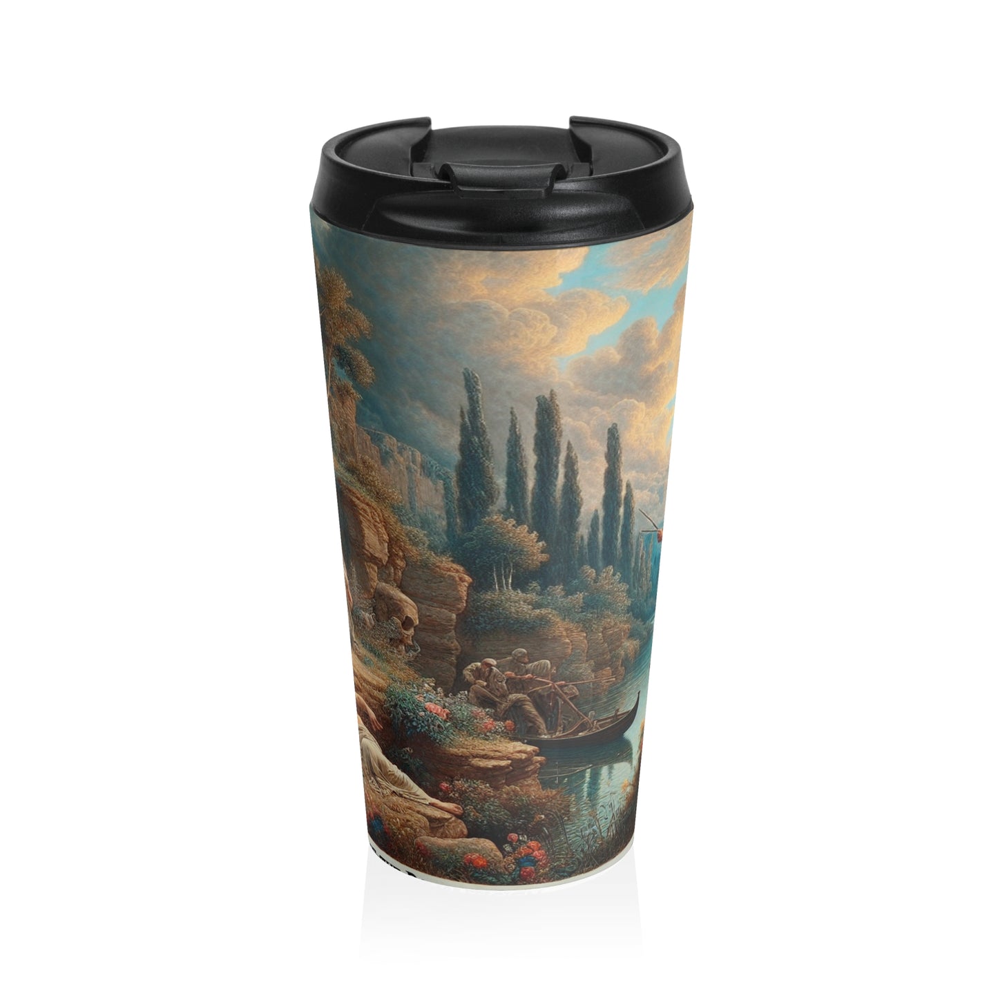 "Sunset Serenade: A Romantic Landscape" - The Alien Mug de voyage en acier inoxydable Romantisme