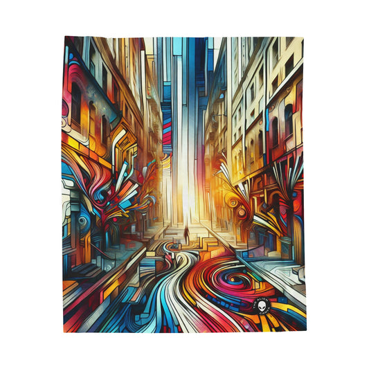 "Urban Ecosystem: A Graffiti Fusion" - The Alien Velveteen Plush Blanket Graffiti Art