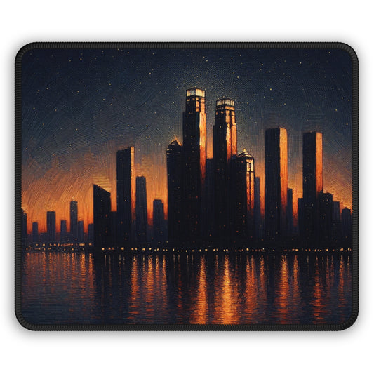 "The City Aglow" - The Alien Gaming Mouse Pad Post-Impressionism Style
