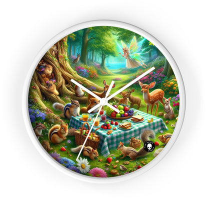 "Enchanted Forest Picnic: A Magical Gathering" - The Alien Wall Clock