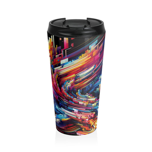 "ChronoSynthesis: A Visual Exploration of Time Perception" - The Alien Stainless Steel Travel Mug Video Art