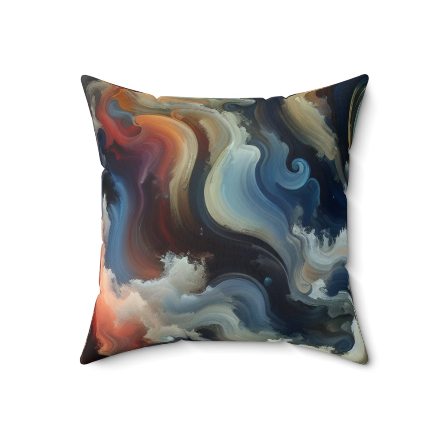 "Chaotic Balance: A Universe of Color" - The Alien Spun Polyester Square Pillow Abstract Art Style