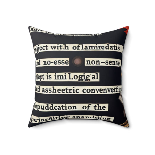 "Absurdity Unleashed: Creating a Dadaist Collage of Chaos"- The Alien Spun Polyester Square Pillow Dadaism