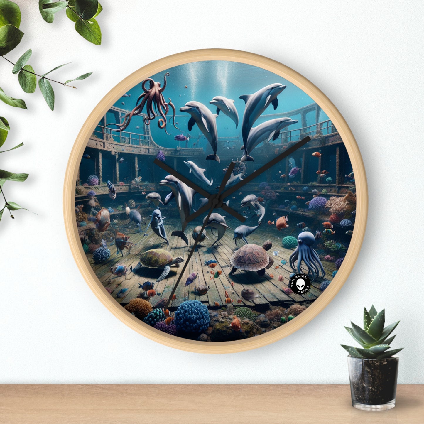 "Shipwreck Soiree: An Underwater Dance Party" - The Alien Wall Clock