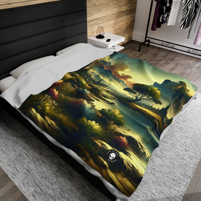 "Nature's Canvas: A Seasonal Land Art Installation" - The Alien Velveteen Plush Blanket Land Art