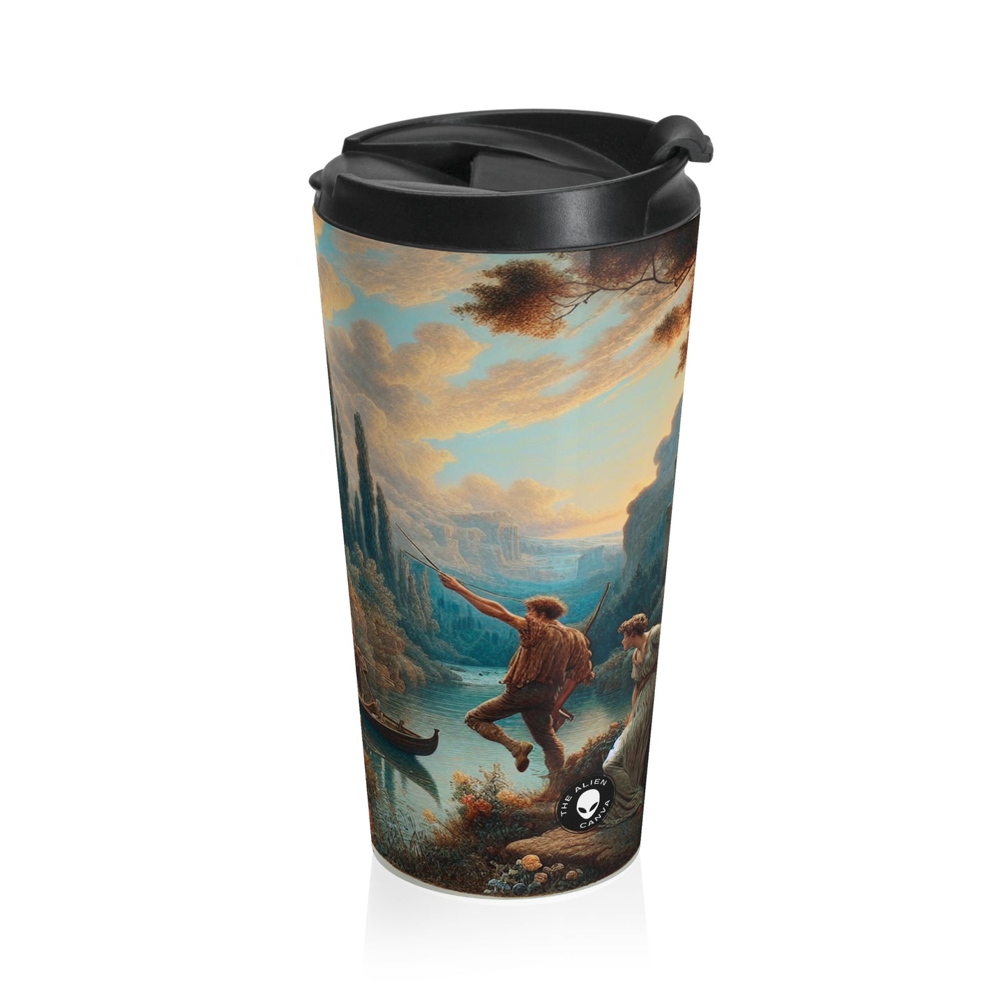 "Sunset Serenade: A Romantic Landscape" - The Alien Mug de voyage en acier inoxydable Romantisme