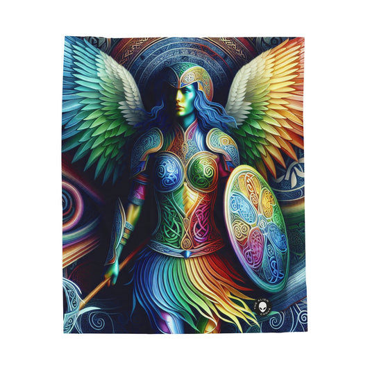 "Lionhearted Warrior Goddess: A Celtic-Inspired Artwork" - The Alien Velveteen Plush Blanket Celtic Art