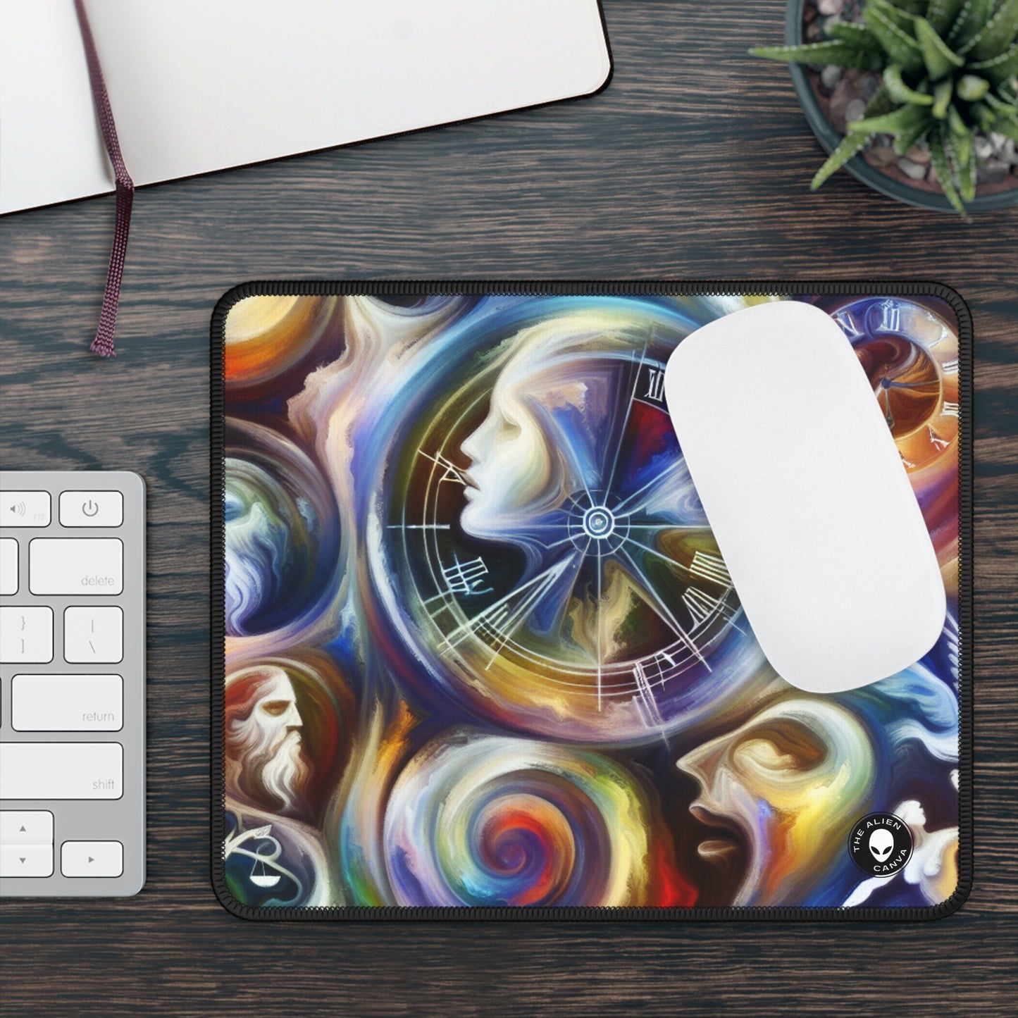 "Time's Dichotomy: Blooms and Wilt" - The Alien Gaming Mouse Pad Symbolism