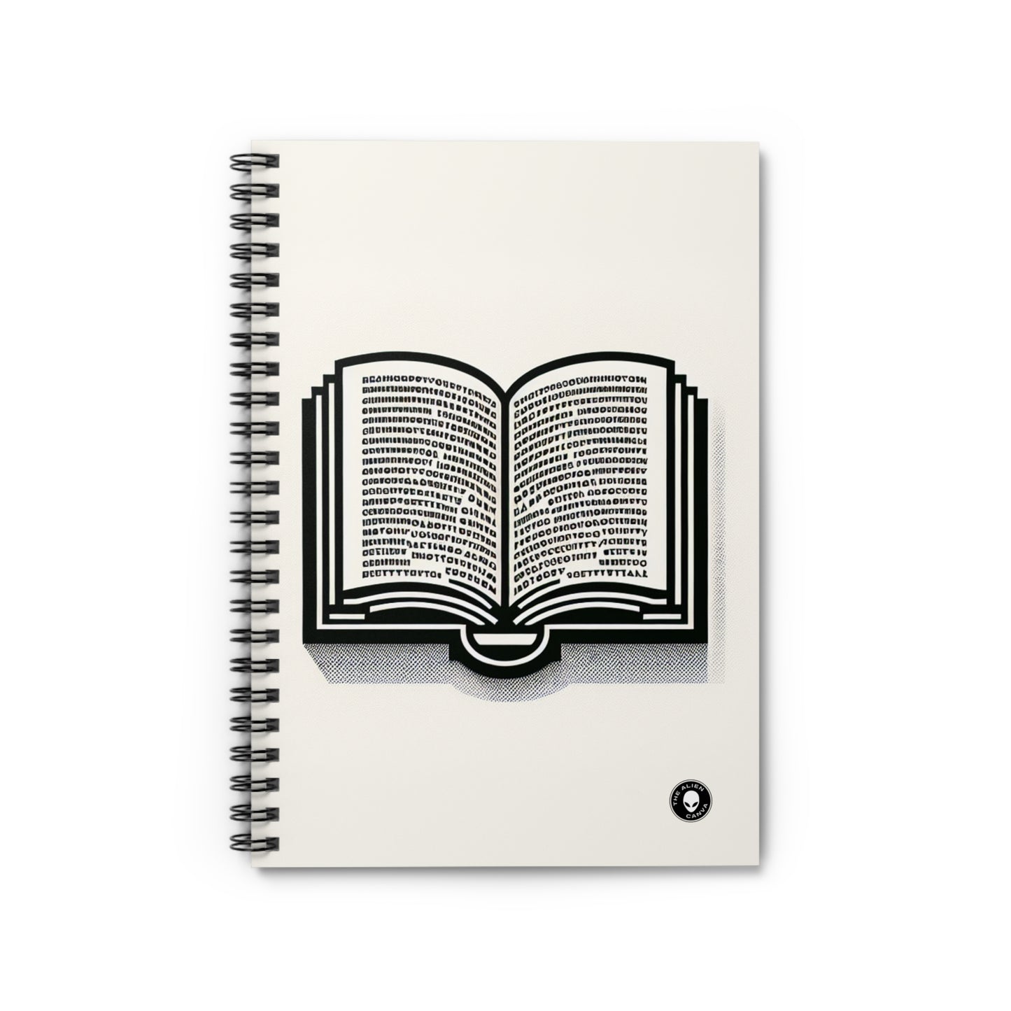 "Une histoire singulière : typographie monochrome" - The Alien Spiral Notebook (Lined Line) Minimalisme