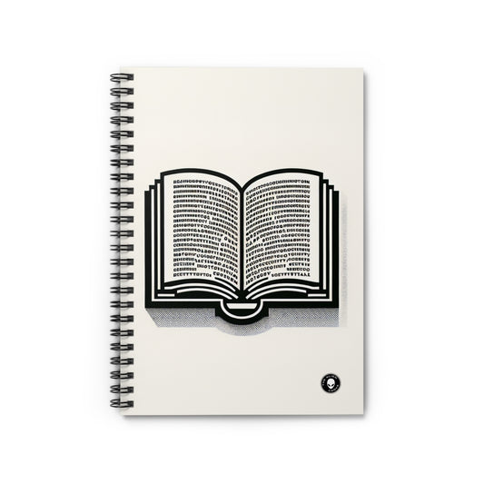 "A Singular Story: Monochrome Typography" - The Alien Spiral Notebook (Ruled Line) Minimalism