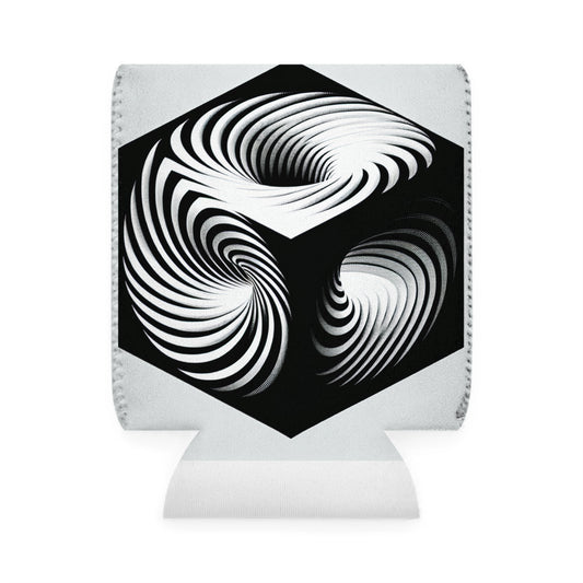 "Convolutional Cube: An Optical Illusion of Unceasing Movement" - The Alien Can Cooler Sleeve Op Art