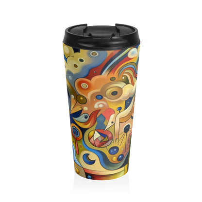 "Tiny Town in a Fishbowl" - The Alien Stainless Steel Travel Mug Naïve Surrealism