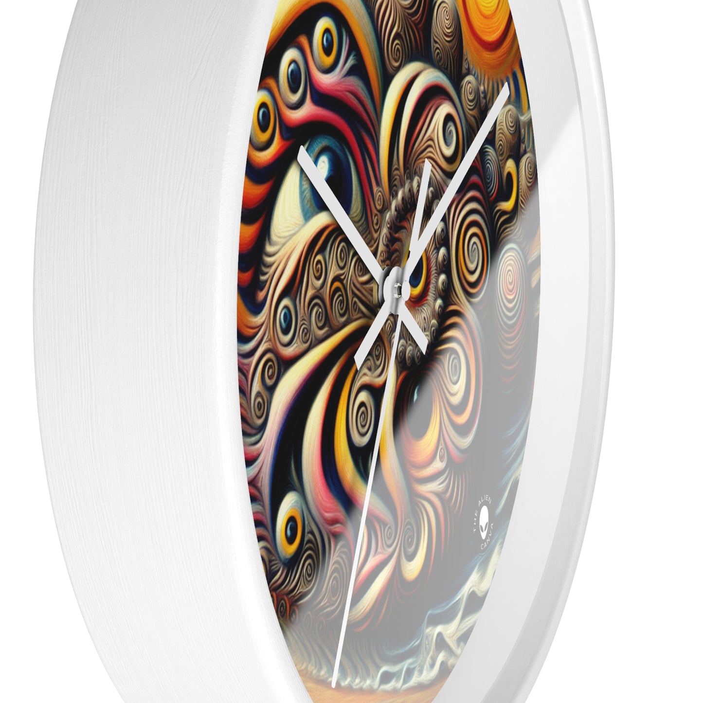 "Time Island's Dreamlike Dance" - The Alien Wall Clock Surrealism