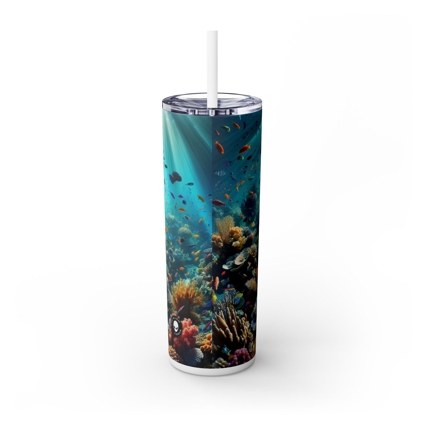 "Paradis sous-marin : le joyau de la mer" - The Alien Maars® Skinny Tumbler avec paille 20oz