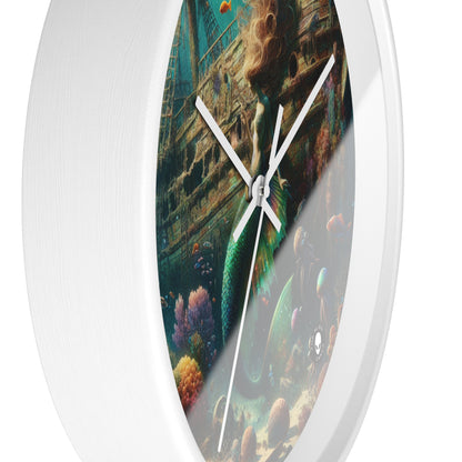 "Mermaid's Treasure: Exploring the Sunken Shipwreck" - The Alien Wall Clock