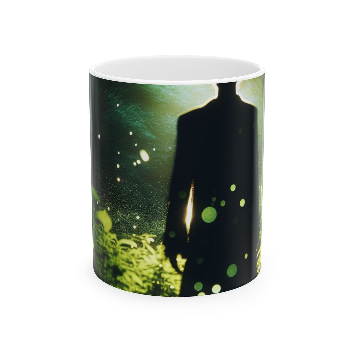 « Forêt de lucioles enchantées » – Tasse en céramique Alien 11 oz