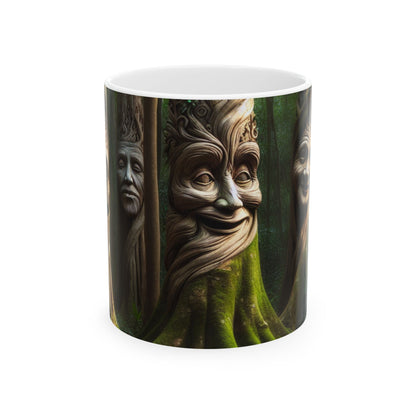 "El bosque parlanchín: conversaciones entre árboles" - Taza de cerámica The Alien de 11 oz