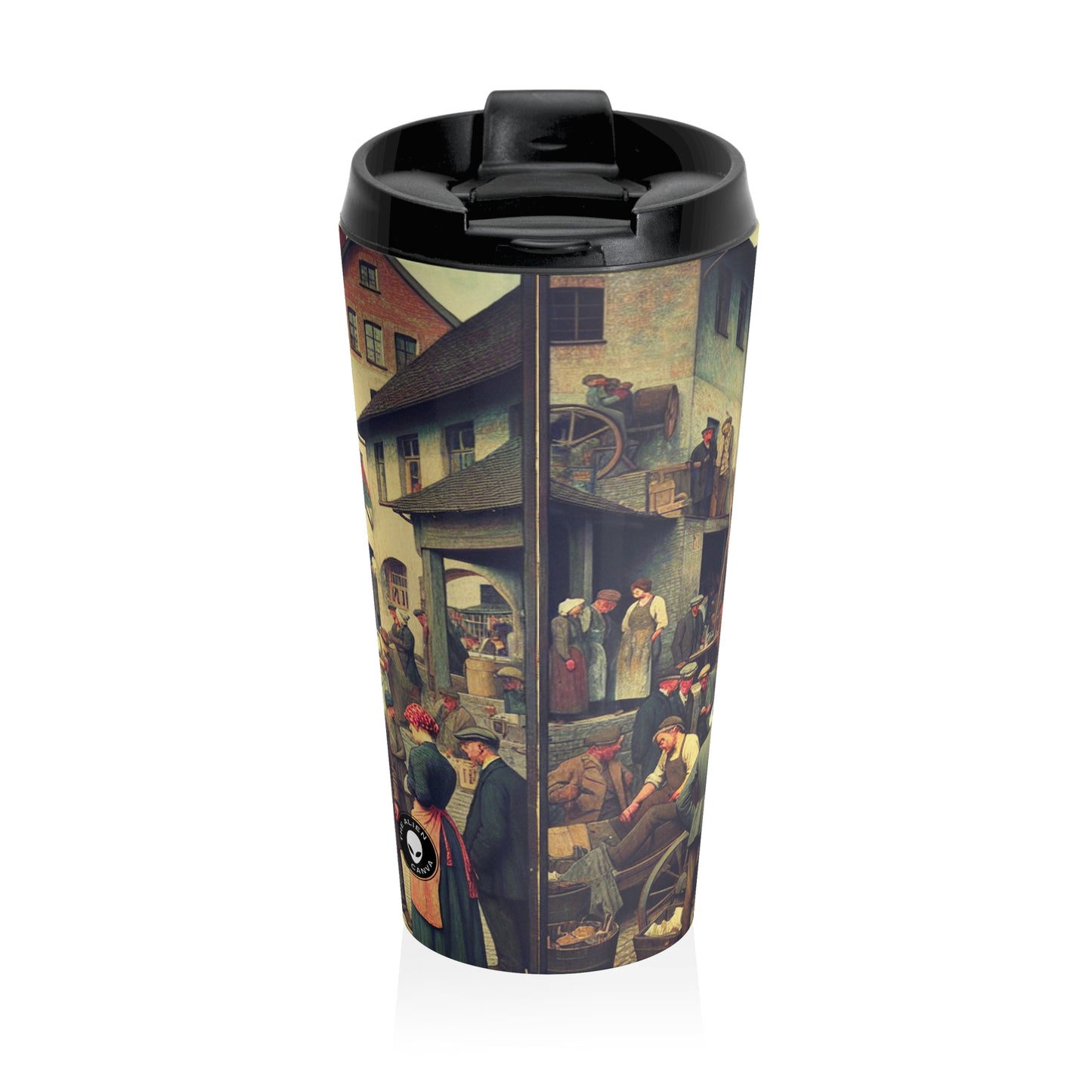 "Community Clean-Up: Restoring Urban Beauty Together" - The Alien Stainless Steel Travel Mug Social Realism