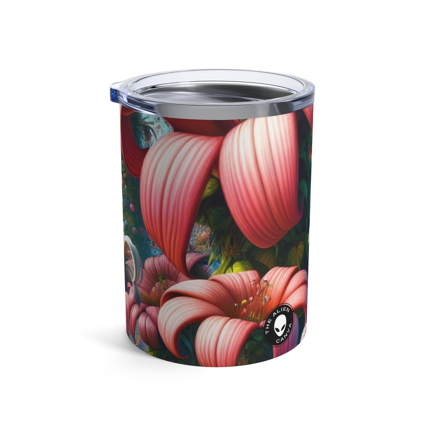 « Jardin fantaisiste : grandes fleurs et petites créatures » - Le verre Alien 10 oz