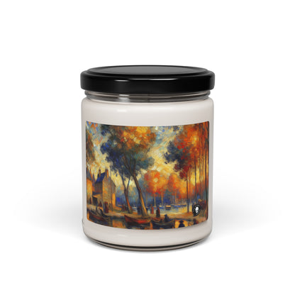 "Tarde lluviosa: un paisaje urbano postimpresionista" - Vela de soja con aroma a alienígena, 9 oz, postimpresionismo