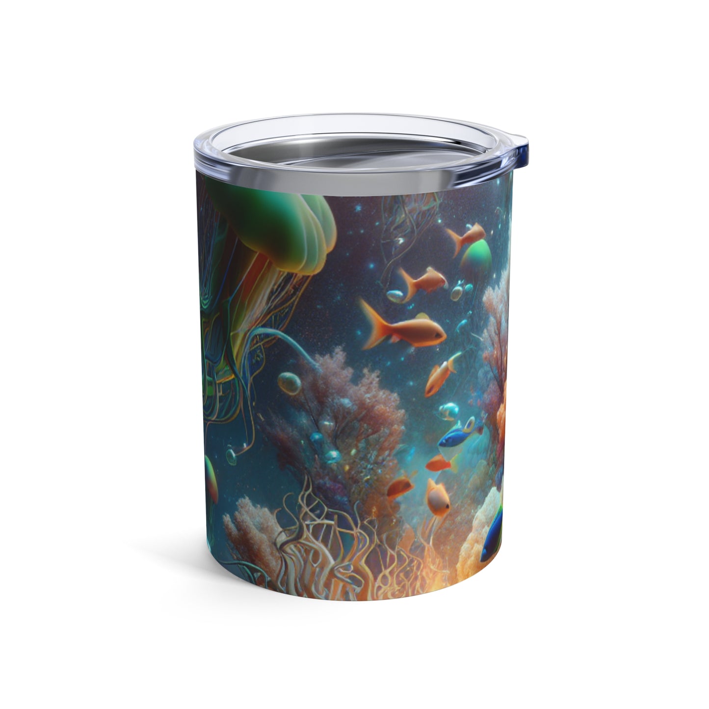 "Los peces de neón bailan en el bosque de corales" - Vaso Alien de 10 oz