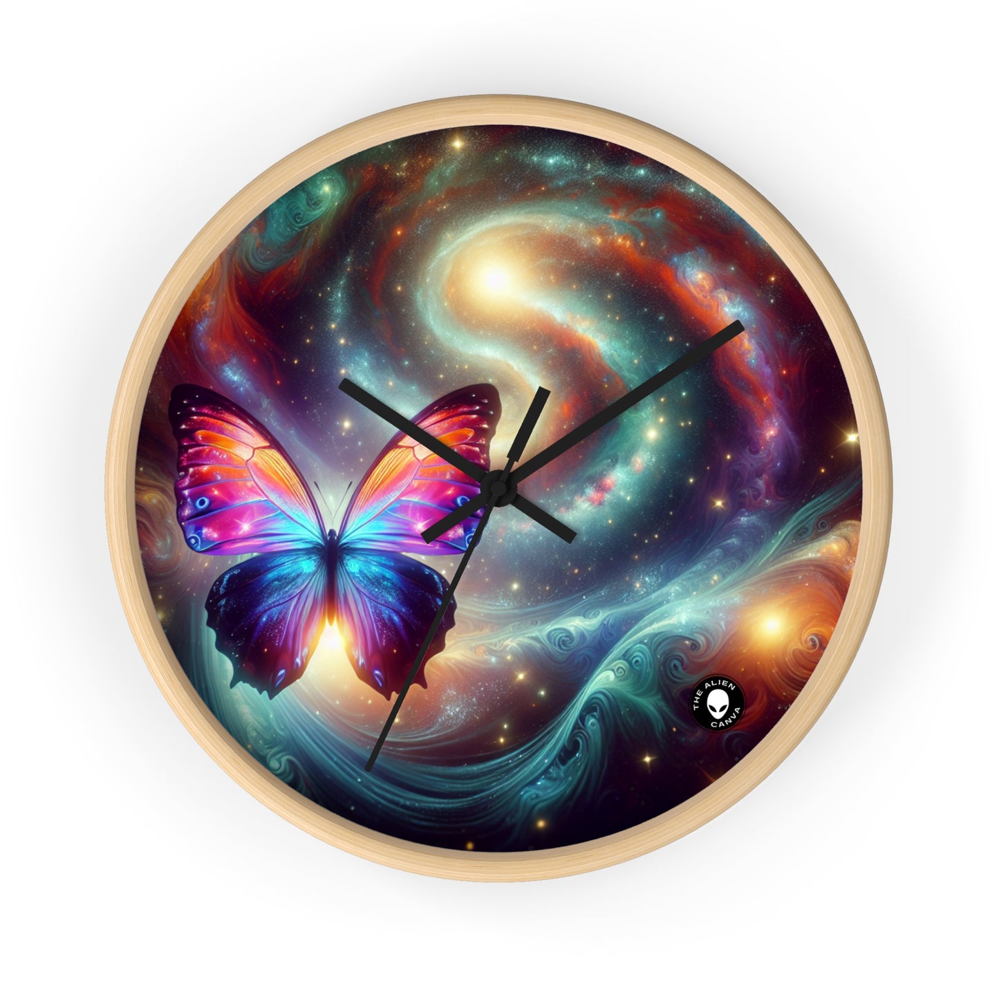 "Galactic Butterfly: A Cosmic Spectacle" - The Alien Wall Clock