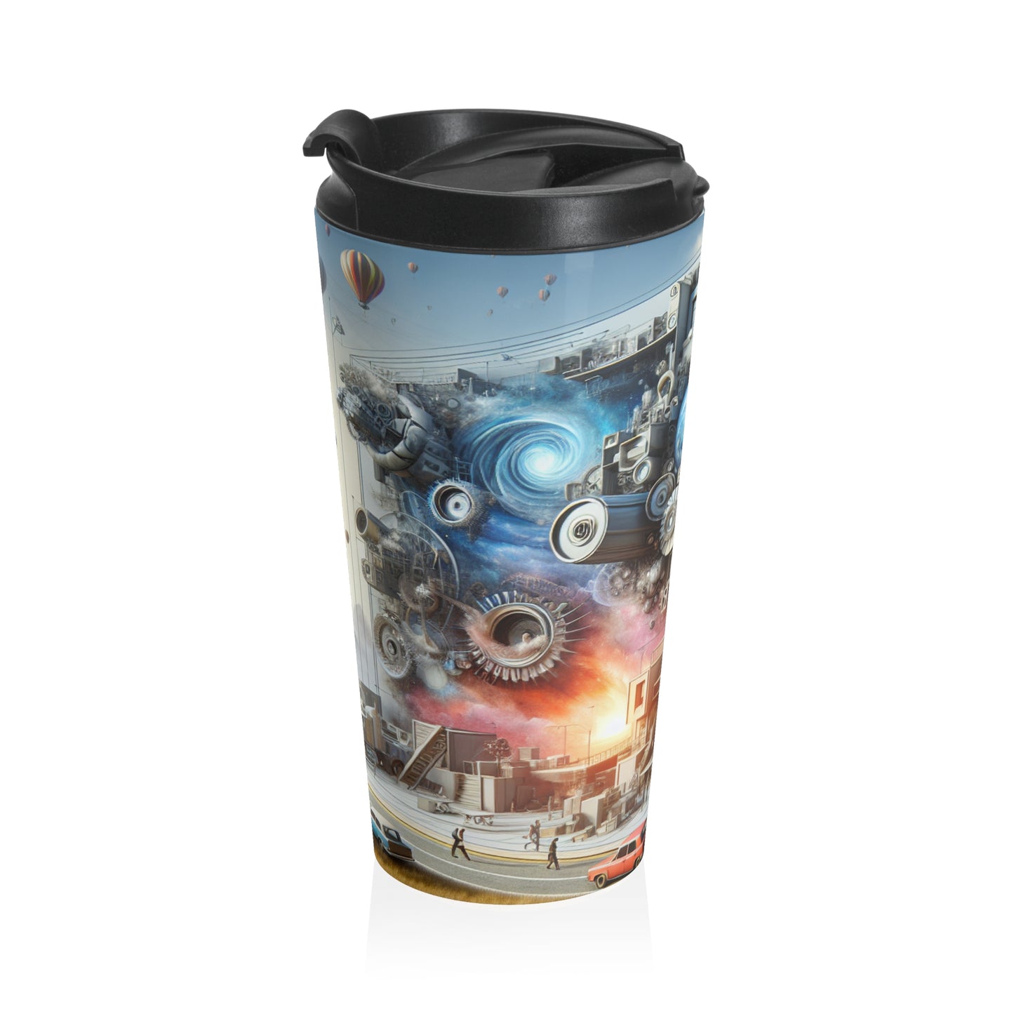 "Symbolic Transformations: Conceptual Realism in Everyday Objects" - The Alien Stainless Steel Travel Mug Conceptual Realism