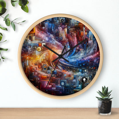 "Noches de ciudades futuristas: una metrópolis deslumbrante de innovación e imaginación" - The Alien Wall Clock Digital Art