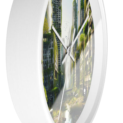 "Nature's Reclamation: A Futuristic Urban Jungle" - The Alien Wall Clock