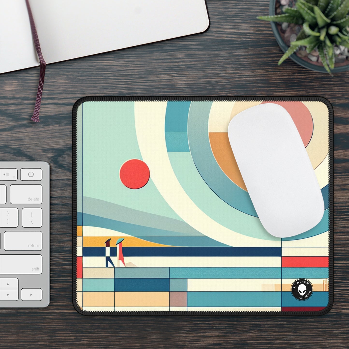 Reflexiones tranquilas: una obra de arte minimalista en un jardín zen - The Alien Gaming Mouse Pad Minimalism