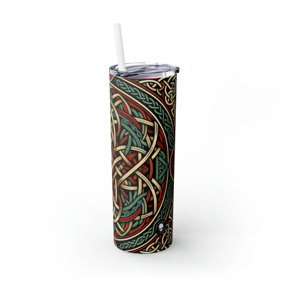 "Majestic Celtic Vision: A Mesmerizing Artwork Inspired by the Cliffs of Moher" - The Alien Maars® Skinny Tumbler with Straw 20oz Celtic Art