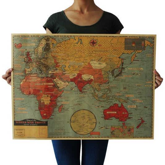 War Analysis Chart Retro Retro Kraft Paper Poster Decorative Painting