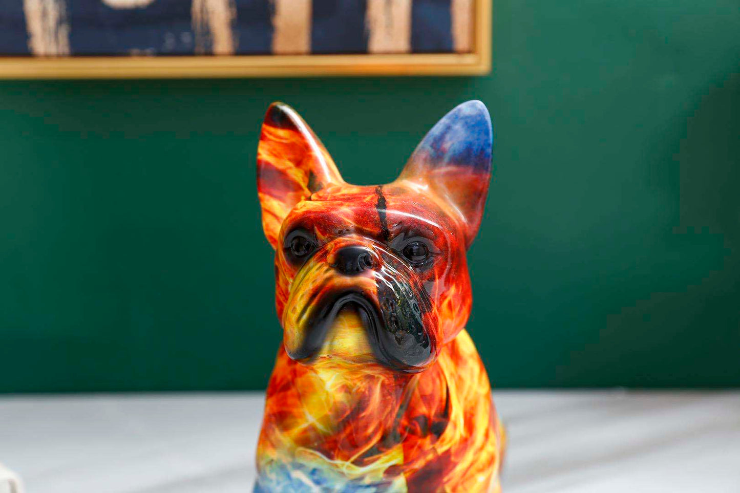 Simulación Bulldog Arte Resina Decoración Dibujos Animados Lindo