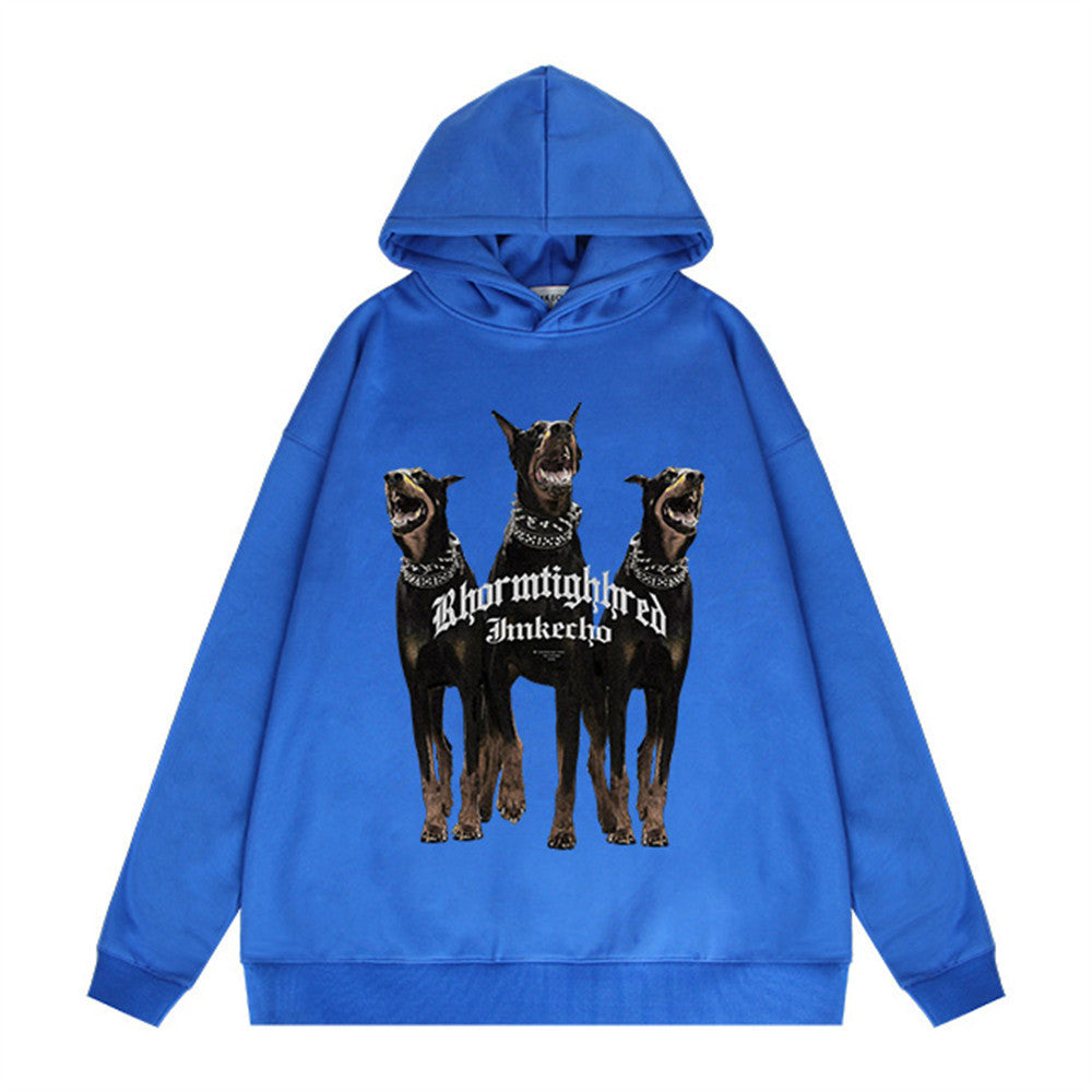 Sudadera con capucha estampada Three Doberman Pinscher para hombre