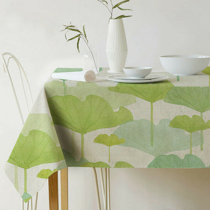 Norse Style Green Plant Leaf Tablecloth