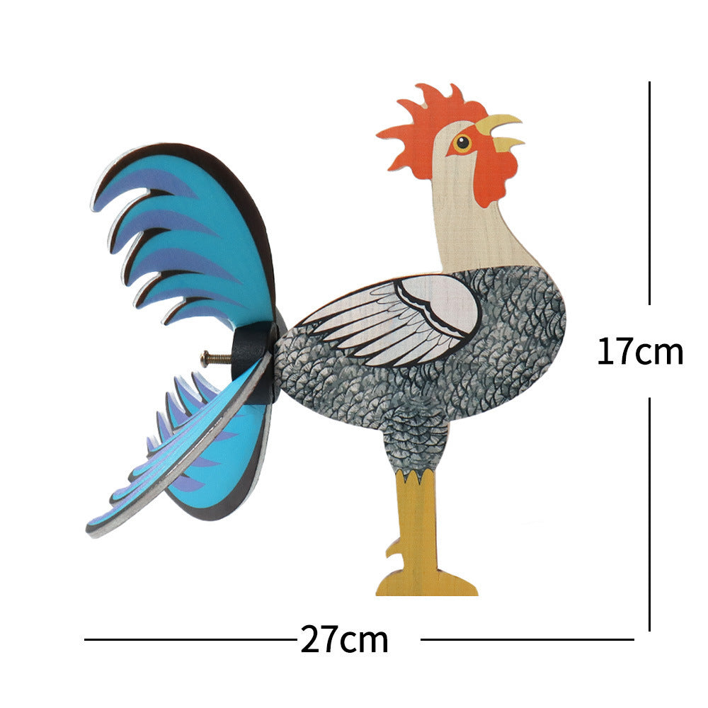 Rooster Windmill Garden Courtyard Farm Decor Waterproof Yard Statue Vivid Sculpture Handmade Garden Decoration Outdoor Jardinage