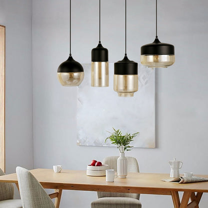 Black Amber Transparent Glass Chandelier