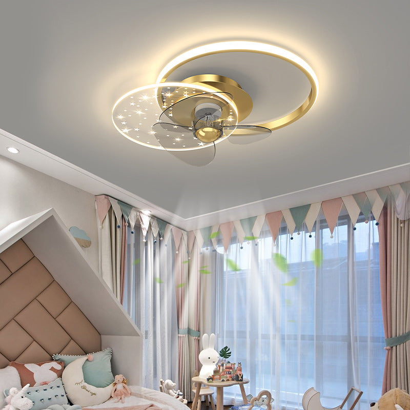 Overhead Fan Light In Children's Bedroom