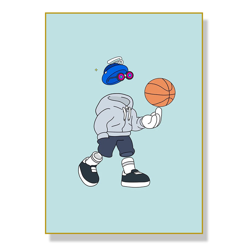 Sports Cartoon Characters Art Poster Home Living Room Canvas Painting