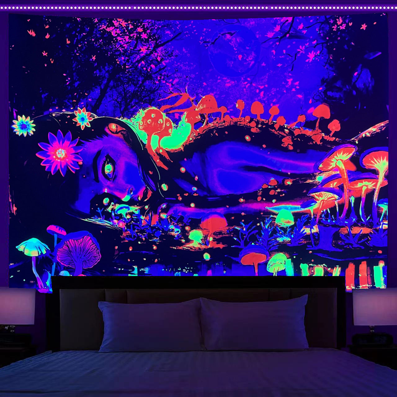 UV Light Emitting Neon Hanging Cloth