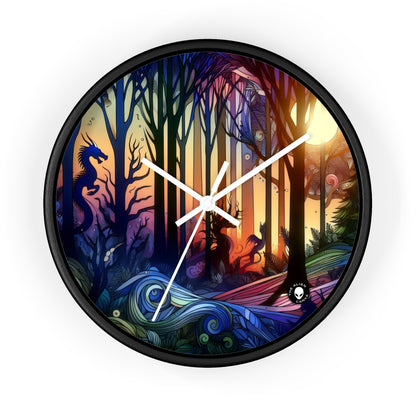 "Mystical Twilight: Creatures in the Forest" - The Alien Wall Clock