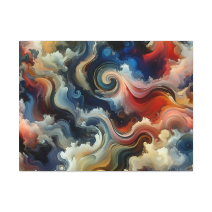 "Chaotic Balance: A Universe of Color" - The Alien Canva Abstract Art Style