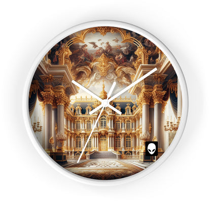 "Splendeur royale : un palais baroque plaqué or" - L'horloge murale Alien de style baroque