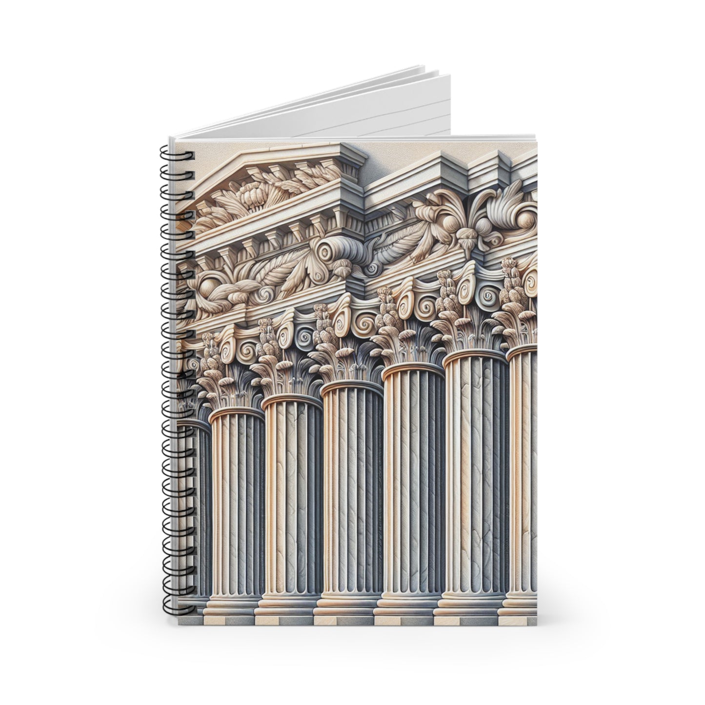 "3D Wall Columns: An Architectural Artpiece" - The Alien Spiral Notebook (Ruled Line) Trompe-l'oeil Style