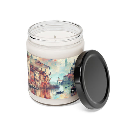 Tranquil Coast: A Serene Watercolor Sunset Painting - The Alien Scented Soy Candle 9oz Watercolor Painting