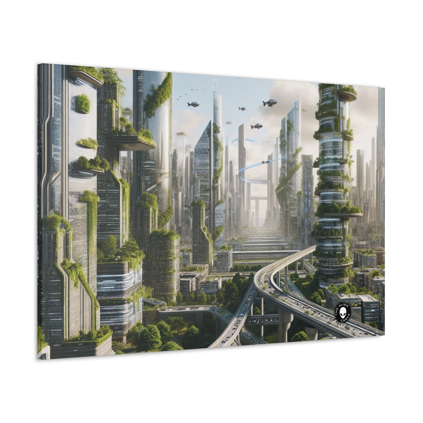 « La reconquête de la nature : un paysage urbain futuriste » - The Alien Canva