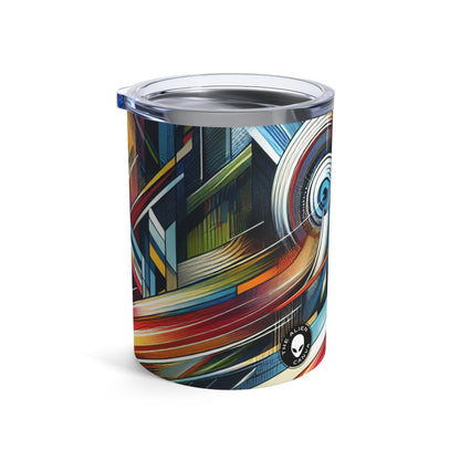 "Galactic Dream: Futuristic Neon City" - The Alien Tumbler 10oz Futurism