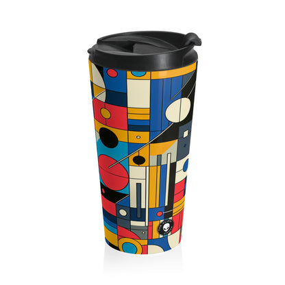 "Harmony in Nature: Geometric Abstraction" - The Alien Stainless Steel Travel Mug Geometric Abstraction